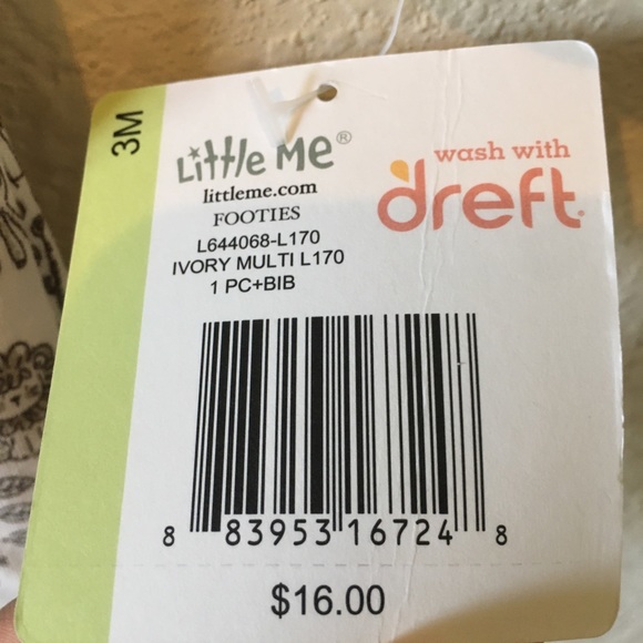 NWT Two Piece Baby Footies With Bib - Picture 6 of 7